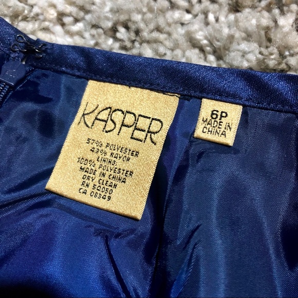 Kasper Metallic Navy Blue Pencil Skirt - Picture 4 of 6